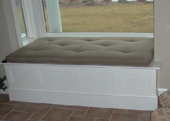 We offer Window Seat Cushions in a Buttoned Style